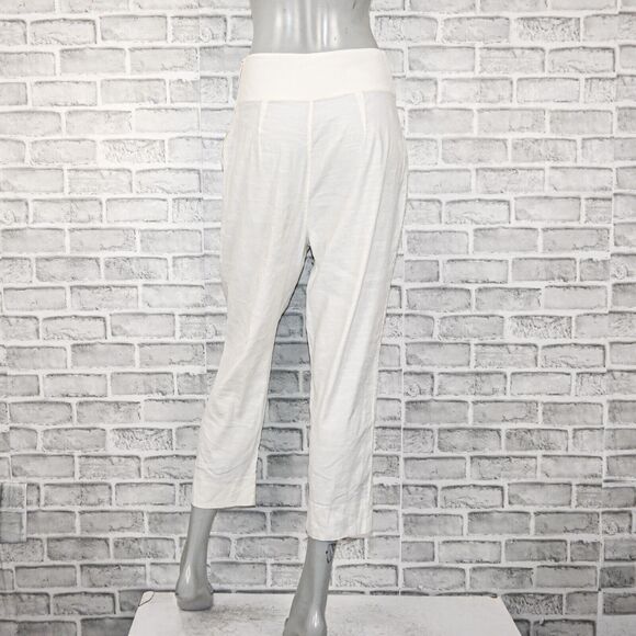 Cult Gaia Women's Linen Blend tie front Pants ivory beige size Small - Picture 4 of 11